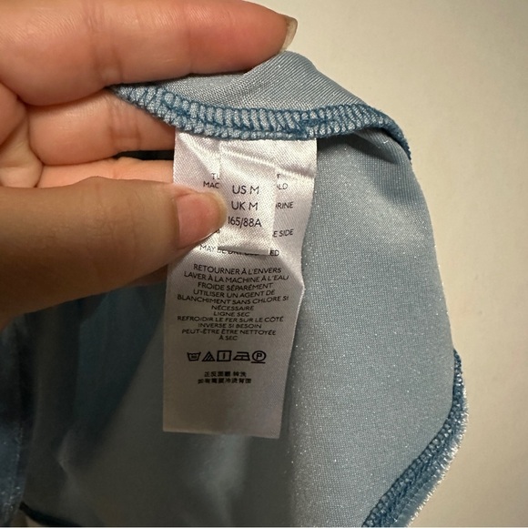 Urban Outfitters Genivieve Velvet Corset Mini Dress in Sky Blue Size Medium - Picture 8 of 10